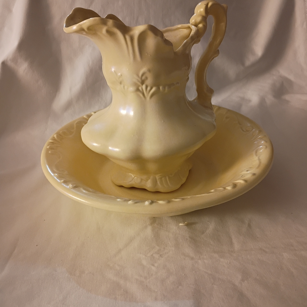 Vintage Cream Pitcher and Basin Set